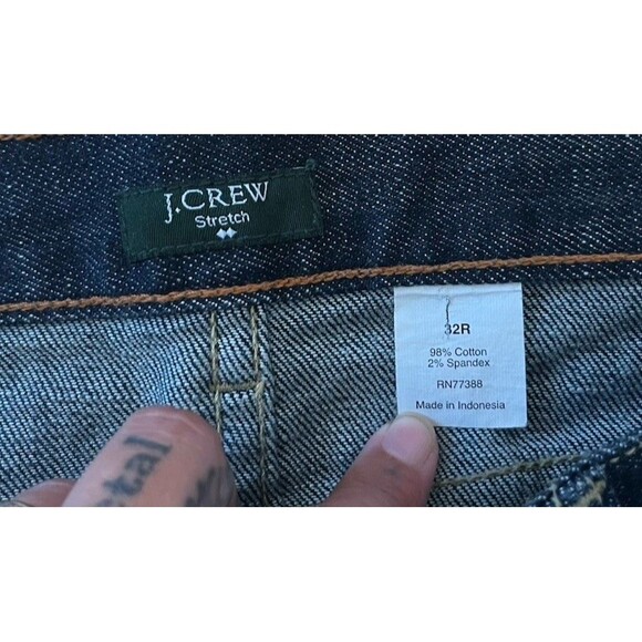J Crew Hipslung Flare Dark Blue Jeans Size 32R - Picture 4 of 9